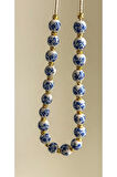 Mavi Beyaz Porselen Boncuk Kolye, Blue White Porcelain Necklace
