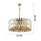 Gallıano Eskitme  Kristalli, Taşlı Modern Tasarım Kristal Salon Avize