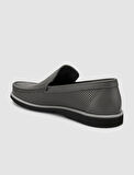 %100 Hakiki Deri Gri Erkek Loafer