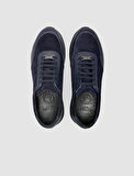 Cabani %100 Hakiki Deri Lacivert Erkek Süet Detaylı Spor Ayakkabı