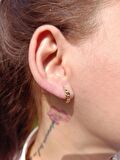 Luna Jewelry Kadın 316 L Çelik Minimal Gold Zincir Geçişli Halka Model Küpe