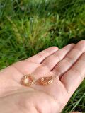 Luna Jewelry Kadın 316 L Çelik Minimal Gold Zincir Geçişli Halka Model Küpe