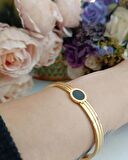 Luna Jewelry Kadın Gold Renk 316 L Çelik Zarif Modern Dokunuş Renk Atmaz Kelepçe Bilezik