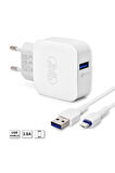 3A Hızlı Şarj Aleti Kafa + Data Kablo Micro USB Ev ve Seyahat