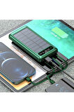Güneş Enerjili Solar Panelli Powerbank 30000Mah Led Işıklı Taşınabilir Şarj Aleti