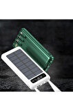 Güneş Enerjili Solar Panelli Powerbank 30000Mah Led Işıklı Taşınabilir Şarj Aleti