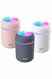 Oda Araç Aroma Difüzörü Buhar Makinesi Işıklı Hava Nemlendirici H2O Humidifier Beyaz