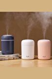 Oda Araç Aroma Difüzörü Buhar Makinesi Işıklı Hava Nemlendirici H2O Humidifier Beyaz