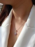 Luna Jewelry Kadın Pırlanta Modeli Pembe Zirkon Taşlı 316 L Çelik Kalp Kolye