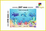 Ahşap Türkçe 3 ’lü Set Eğitici öğretici çiftlik Hayvanları.-deniz hayvanları-koyun puzzle