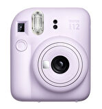 Fujifilm Instax Mini 12 10 Filmli Kıskaçlı Stand-PVC Albüm ve Simli Pleksi Kılıflı Lila Fotoğraf Mak