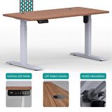 O-Flex Tek Motorlu Elektrikli Yükseklik Ayarlı Masa - 180x80 - Bambu