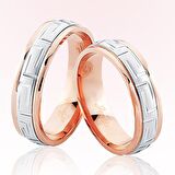 Harem Altın Rose Beyaz Altın Alyans 7003