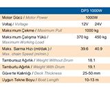 Quick Prince Irgat Tambursuz DP3 1000W 12V Kavaleta 10 mm