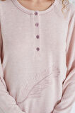 %100 Pamuk Uzun Kol Kadın Pijama Takımı 98409