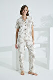 Bambu Kısa Kollu Yazlık Kadın Pijama Takımı 73376