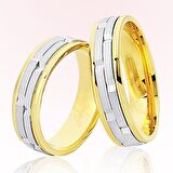 Sarı Beyaz Altın Alyans 7009