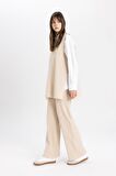 DeFacto Triko Pantolon Straight Fit Geniş Bol Paça C2088AX24SPBG662