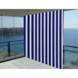 Ceylan Home Balkon Perdesi Mavi Kalın Çizgili 700x250