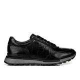 Cabani Hakiki Deri Siyah Bağcıklı Erkek Spor Ayakkabı