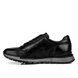 Cabani Hakiki Deri Siyah Bağcıklı Erkek Spor Ayakkabı