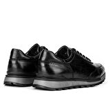 Cabani Hakiki Deri Siyah Bağcıklı Erkek Spor Ayakkabı