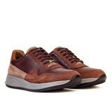 Cabani Hakiki Deri Kahverengi Bağcıklı Erkek Spor Ayakkab