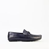 Cabani Hakiki Deri Lacivert Erkek Loafer