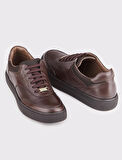 Hakiki Deri Kahverengi Bağcıklı Erkek Spor Ayakkabı
