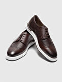 Hakiki Deri Kahverengi Bağcıklı Erkek Günlük Ayakkabı
