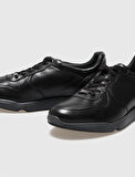 %100 Hakiki Deri Siyah Bağcıklı Erkek Günlük Ayakkabı