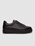 Hakiki Deri Kahverengi Bağcıklı Erkek Sneaker