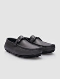 %100 Hakiki Deri Gri Tokalı Erkek Loafer
