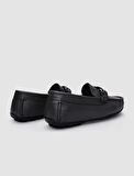 %100 Hakiki Deri Gri Tokalı Erkek Loafer