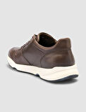 %100 Hakiki Deri Kahverengi Bağcıklı Erkek Günlük Ayakkabı