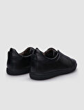 %100 Hakiki Deri Siyah Lastikli Erkek Sneaker