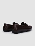 %100 Hakiki Deri Kahverengi Tokalı Erkek Loafer