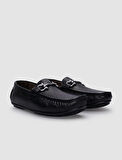 %100 Hakiki Deri Siyah Tokalı Erkek Loafer