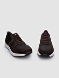 %100 Hakiki Deri Kahverengi Süet Bağcıklı Erkek Sneaker