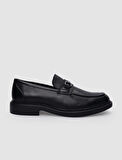 %100 Hakiki Deri Siyah Tokalı Erkek Loafer