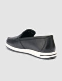 %100 Hakiki Deri Siyah Erkek Loafer