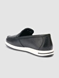 %100 Hakiki Deri Siyah Erkek Loafer