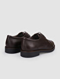 %100 Hakiki Deri Kahverengi Bağcıklı Erkek Günlük Ayakkabı