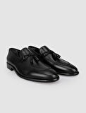 %100 Hakiki Deri Siyah Fiyonk Detaylı Erkek Klasik Ayakkabı