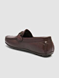 %100 Hakiki Deri Kahverengi Tokalı Erkek Loafer