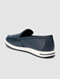 %100 Hakiki Deri Lacivert Erkek Loafer