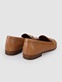 %100 Hakiki Deri Taba Tokalı Kadın Loafer