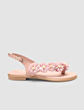 %100 Hakiki Deri Pembe Kadın Sandalet