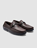 %100 Hakiki Deri Kahverengi Toka Detaylı Erkek Loafer