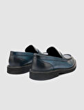 %100 Hakiki Deri Lacivert Erkek Klasik Ayakkabı